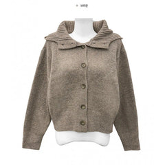Buttoned Hooded Cardigan Sweater
