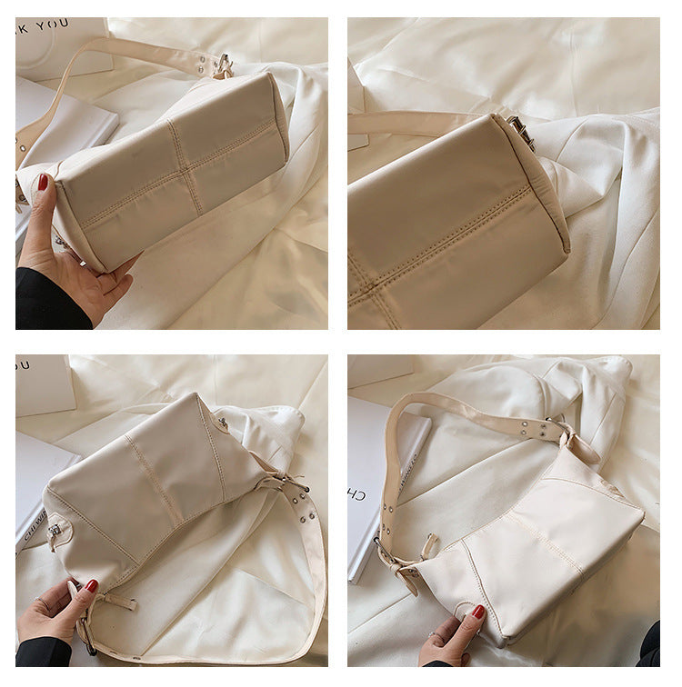 Solid Color Y2K Motorcycle Shoulder Bag - fairypeony