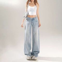 Womens Retro Wide Leg Jeans