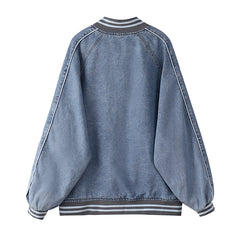 American Style Print Denim Jacket - fairypeony