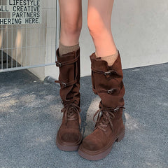 Motorcycle Belted high Boots