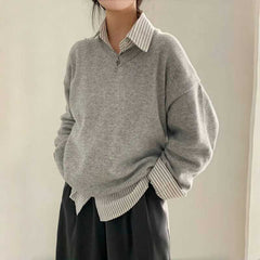 Dark Academia V-Neck Oversized Sweater