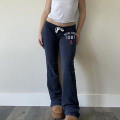 Women Low-Waist Tie-Dye Color-Block Flared Casual Pants