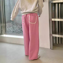 Aesthetic Lace Detail Baggy Sweatpants