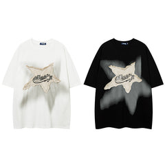 Star Patch Oversized Short Sleeve Tee