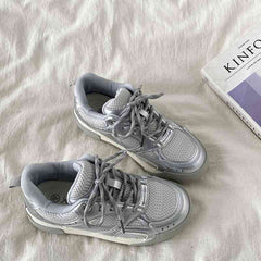 Aesthetic Color Block Platform Sneakers