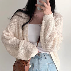 Aesthetic Open Front Oversized Cardigan