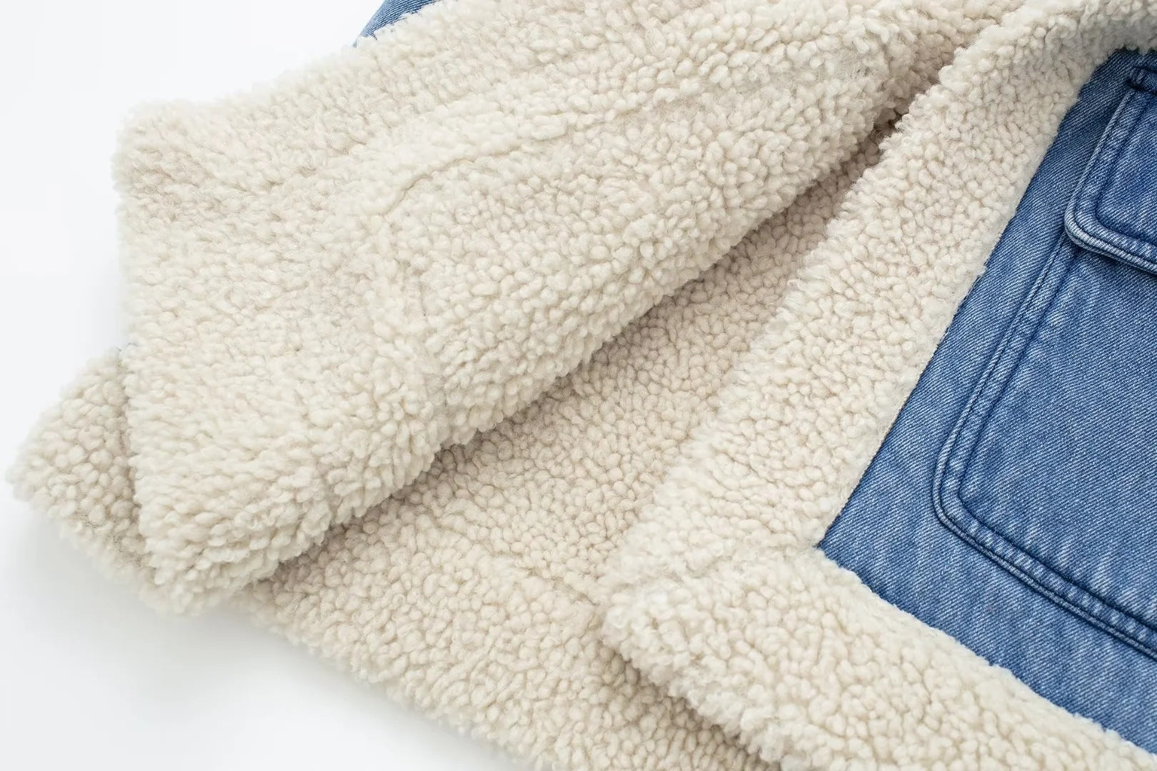 Denim Lamb Wool Sleeveless Jacket - fairypeony