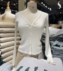 Vintage Ribbed Button Front Cardigan