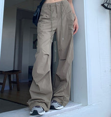 Vintage Wide Leg Parachute Cargo Pants