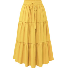Solid Color Splicing Pleated Pocket Skirt - fairypeony