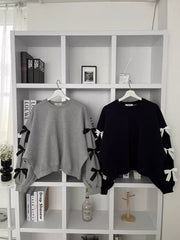 Spring New Women's Round Neck Loose Bow Sweater - fairypeony