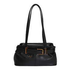 Vintage Belted Pu Leather Shoulder Bag - fairypeony