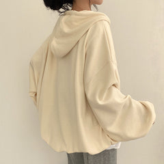 Vintage Letter Print Pullover Zipper Hoodie