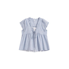 French Style Ruffled V-Neck Blouse - fairypeony