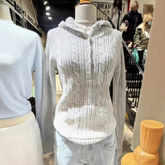 Womens Lapel Long Sleeve Knit Top
