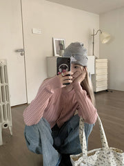 Vintage Cable Knit Slim Cardigan - fairypeony