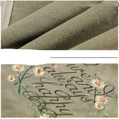 Embroidery Daisy Patchwork Oversized Jacket - fairypeony