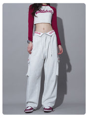 Alphabet Turned Waist Sweatpants - fairypeony
