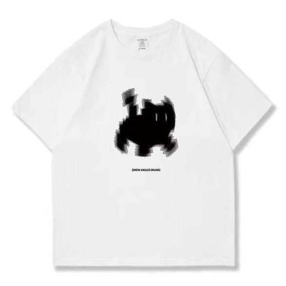 Aesthetic Black Cat Print Oversized T-shirt - fairypeony