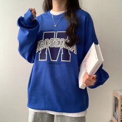 Vintage Logo Print Round Neck Sweatshirt