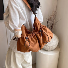 Solid Color Stitching Shoulder Bag