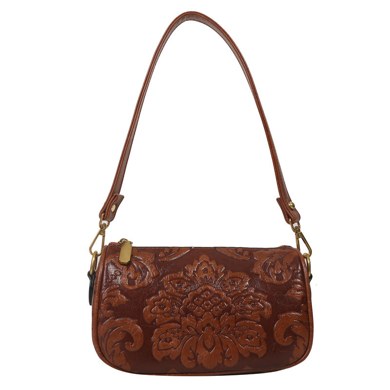 Chinese Style Embossed Crossbody Bag - fairypeony