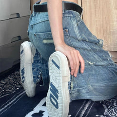 Vintage Washed Ripped Boyfriend Jeans - fairypeony