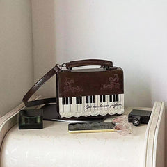 Vintage Piano Lace Trim Crossbody Bag
