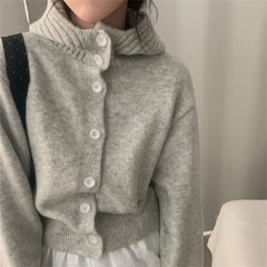 Knit Cardigan Jacket – Oversized Button-Front Sweater Coat