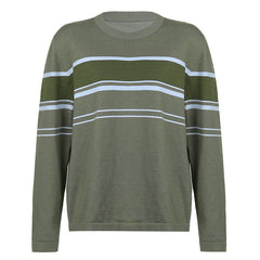 Patchwork Striped Knit Sweater - fairypeony