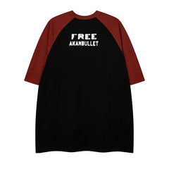 Vintage Print Raglan Short Sleeve Tee