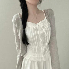 Lace Patchwork Front Tie Cami Top