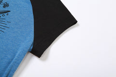 Punk Print Raglan Short Sleeve Crop Top - fairypeony