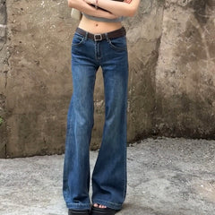 Womens Retro Flared Stretch Jeans