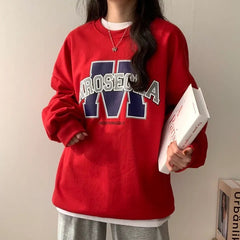 Vintage Logo Print Round Neck Sweatshirt