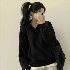 Velvet Stand Collar Sweatshirt