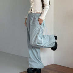 Drawstring Side Stripe Baggy Sweatpants