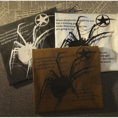 Spider Print Oversized Short Sleeve Tee