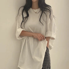 Letter Print Oversized Short Sleeve Tee