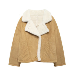 Warm Retro Lambskin Coat