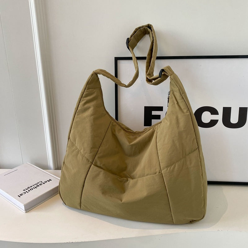 Solid Color Padded Casual Shoulder Bag - fairypeony