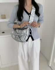 Mini Wrinkle Bowknot Shoulder Bag