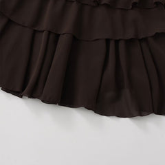 Elastic Waist Solid Color Midi Skirt