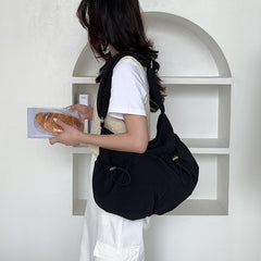 Shirring String Big Shoulder Crossbody Bag
