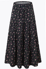 Womens High Waist Long Skirt with Lace-Up Back