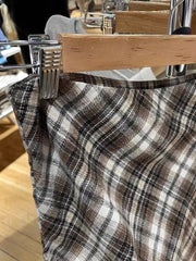Vintage Plaid Low Rise Midi Skirt