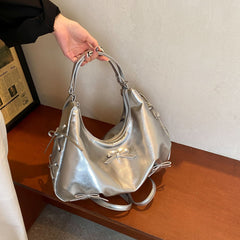 Side Lace Up Bow Pu Leather Backpack