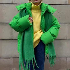 Multicolor Hooded Puffer Jacket