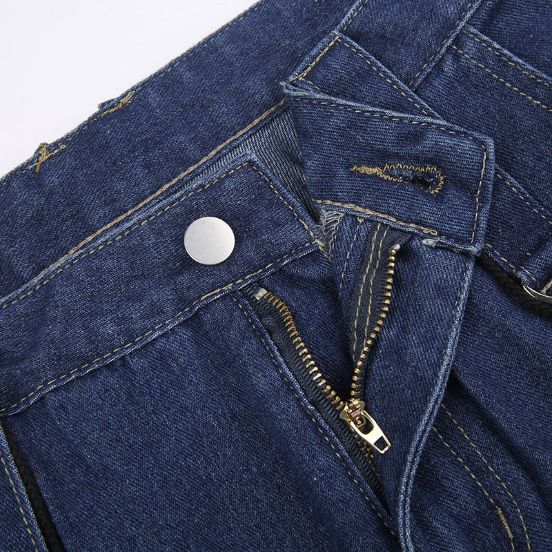 Metal Strap Baggy Cargo Jeans - fairypeony